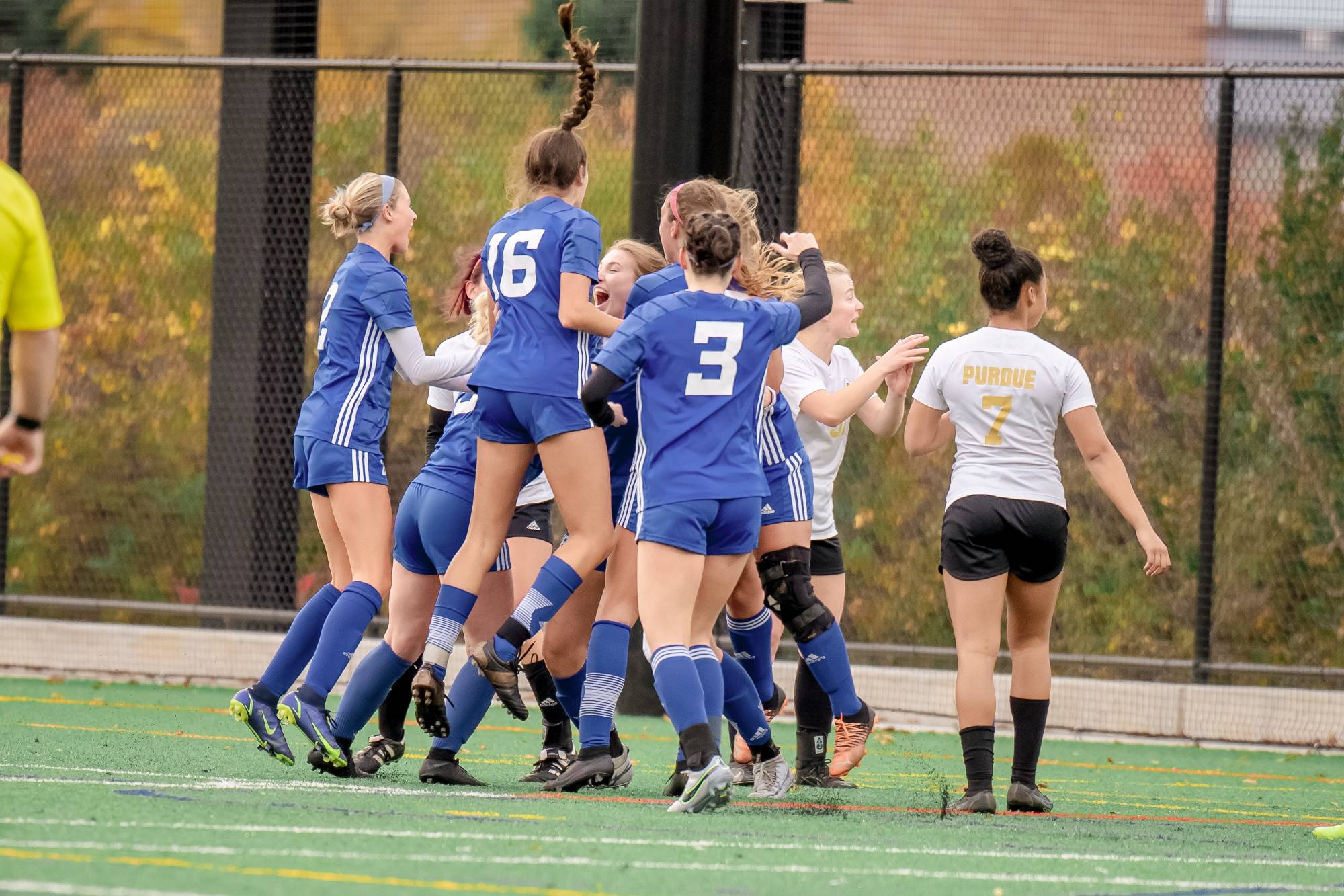 Team celebrating together after a goal